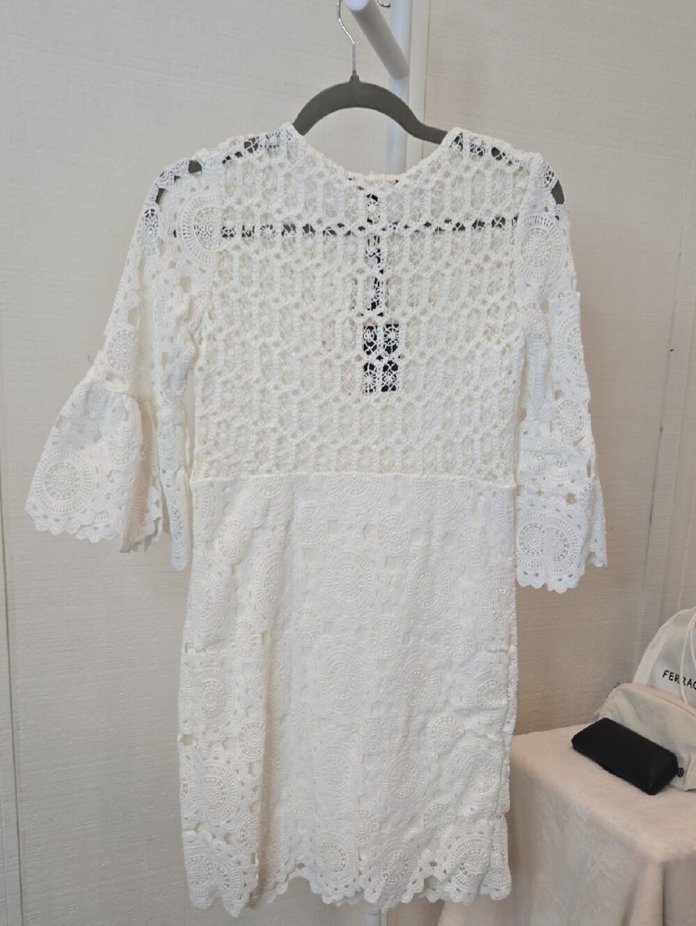 Maje Lace Eyelet Dress Straight guipure dress NWT SZ 36 - Picture 7 of 8